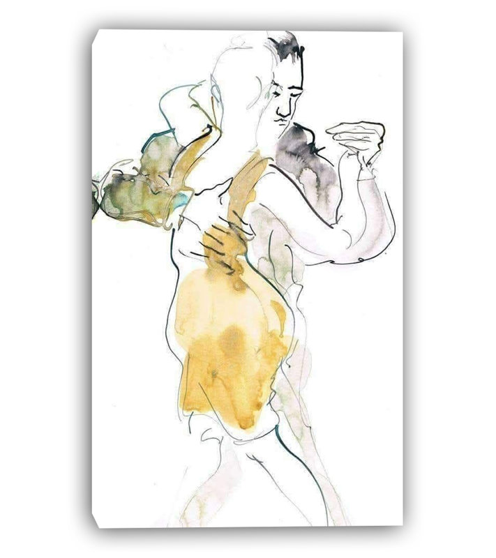«Golden Embrace», art mural sur toile tendue, H 24 po x l 16 po