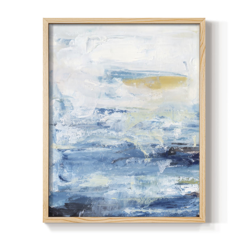 «Waves on Sand I», reproduction encadrée - bois massif, H 21 po x l 17 po, Naturel