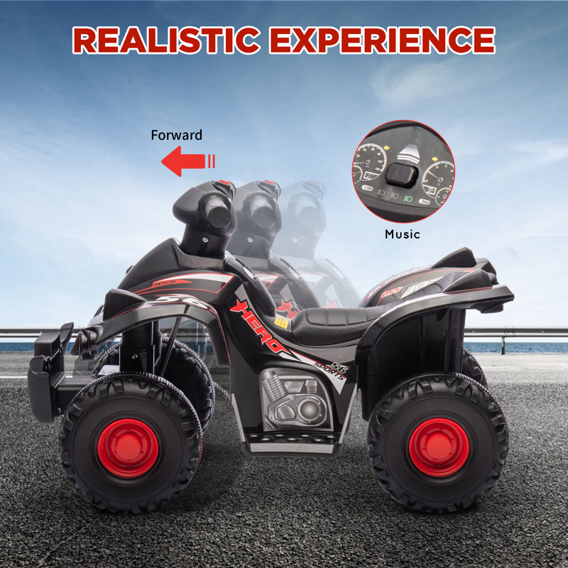 HOMCOM 1 Seater All-Terrain Vehicles Battery Powered Ride On, Black