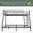 Heavy Duty Twin-Over-Full Metal Bunk Bed, Easy Assembly With Enhanced Upper-Level Guardrail, Black