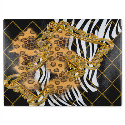 Zebra & Baroque Glass Chopping Board