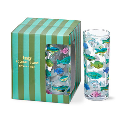 Make A Splash Drinks Glass Set Of 4 Multicolored Everyday 10 Oz