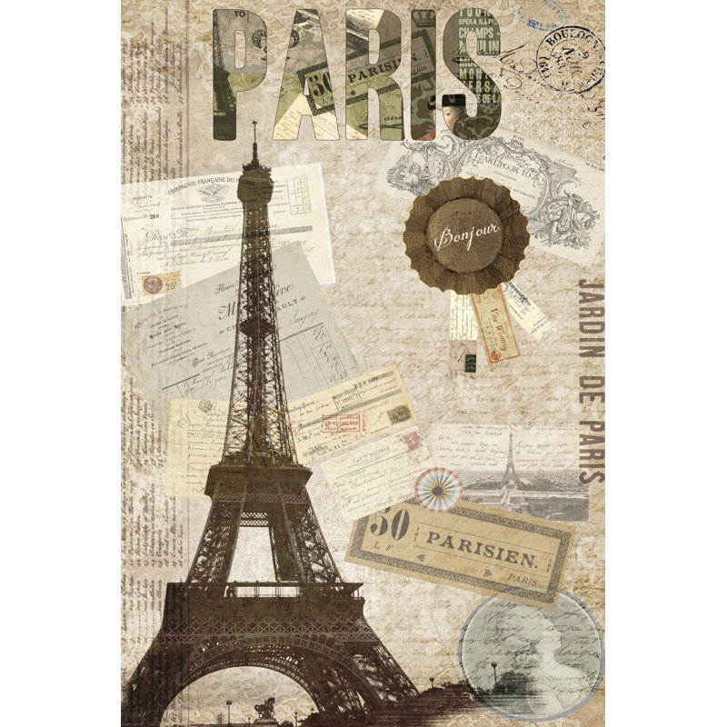 Postcards Of Paris XIV by Sandy Lloyd - Wrapped Canvas Print, 46cm H x 30cm W x 3.8cm D