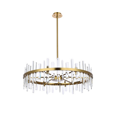 Lustre tambour en métal à intensité variable 16 lumières Marlow