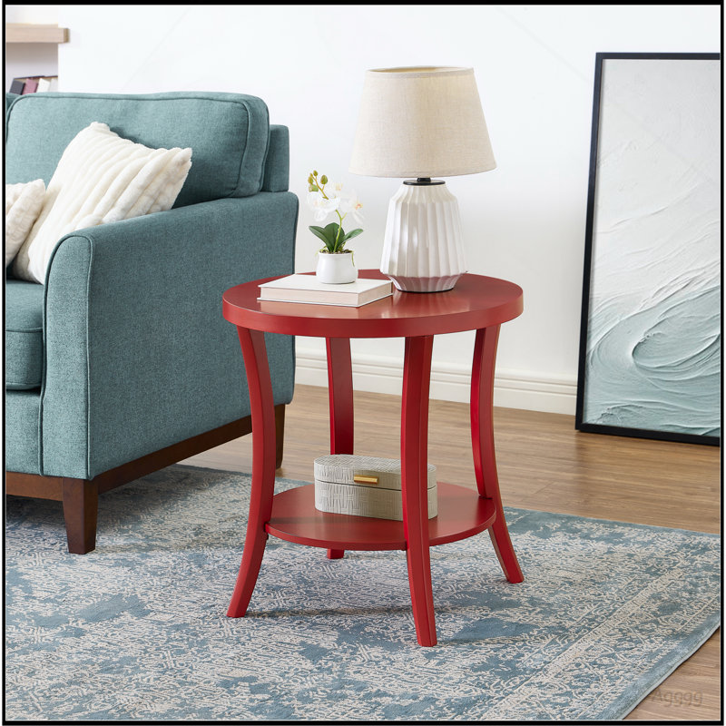Table d'appoint ronde contemporaine Perth, rouge, Rouge
