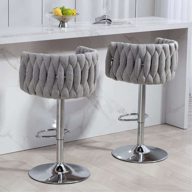 Ensemble de 2 tabourets pivotants réglables élégants, idéaux pour un îlot de cuisine, un café, un pub et plus encore.