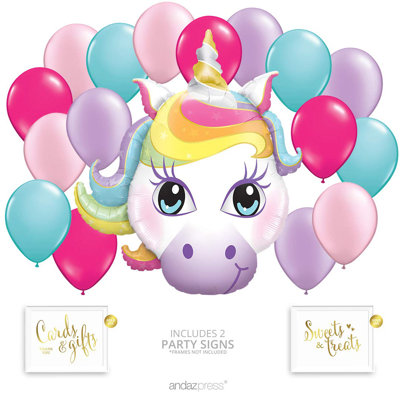 Ensemble de 19 décorations jetables pour bouquet de ballons de licorne