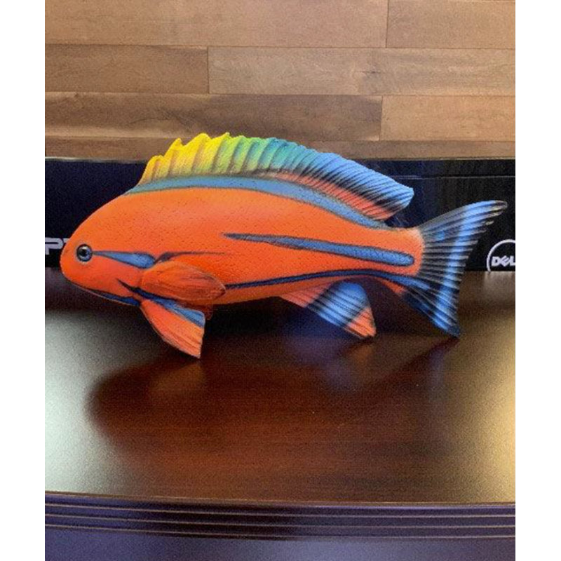 Red Striped Fish Statue