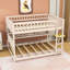 Lit superposé double en bois avec tablettes de rangement-716448683