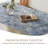 52'' Blue Marble Coffee Table, Large Rectangle Central Table with Stainless Steel Base
