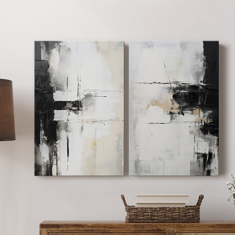ABSTRACT Series Dxxx - Toile tendue avec châssis de qualité supérieure - Prêt à être accroché