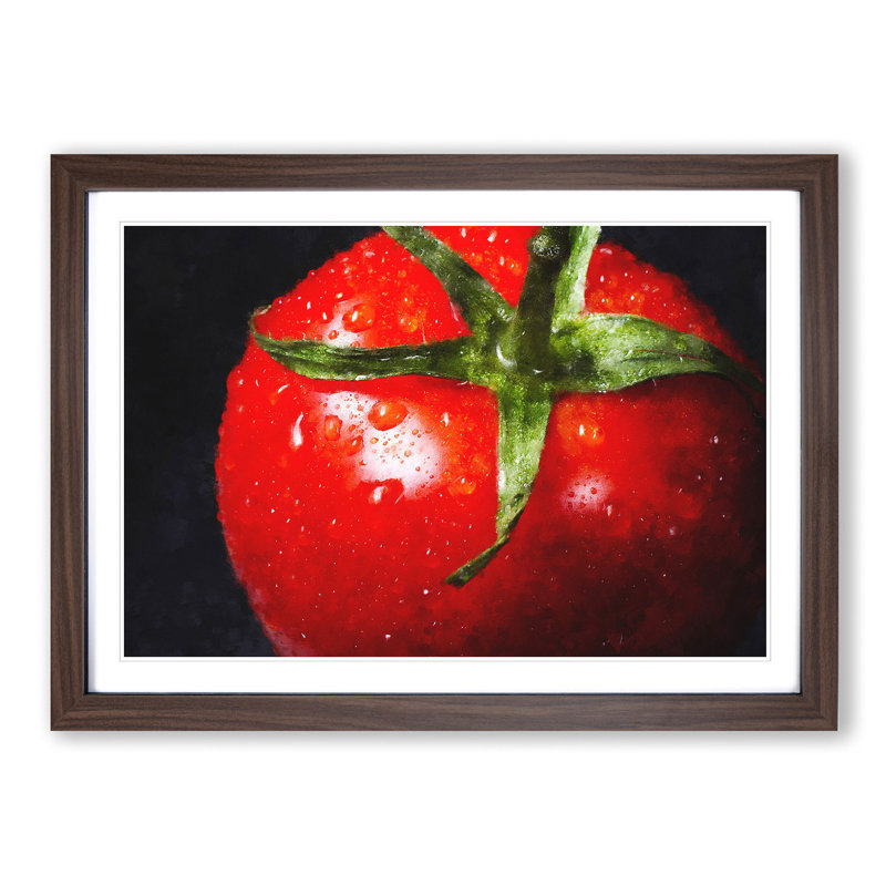 Red Tomatoes - Picture Frame Painting Print, Walnut Framed, 45cm H x 63cm W x 2cm D