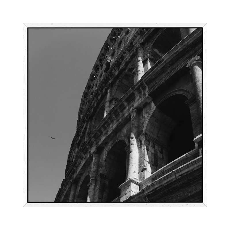 Roman Coliseum by Bethany Young - Print on Canvas, White Framed, 93.98cm H x 93.98cm W x 3.81cm D