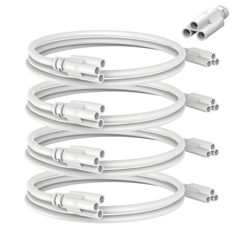 4 lumières à 3 broches T8 avec lumière, H 48 po x l 0,2 po x P 0,2 po