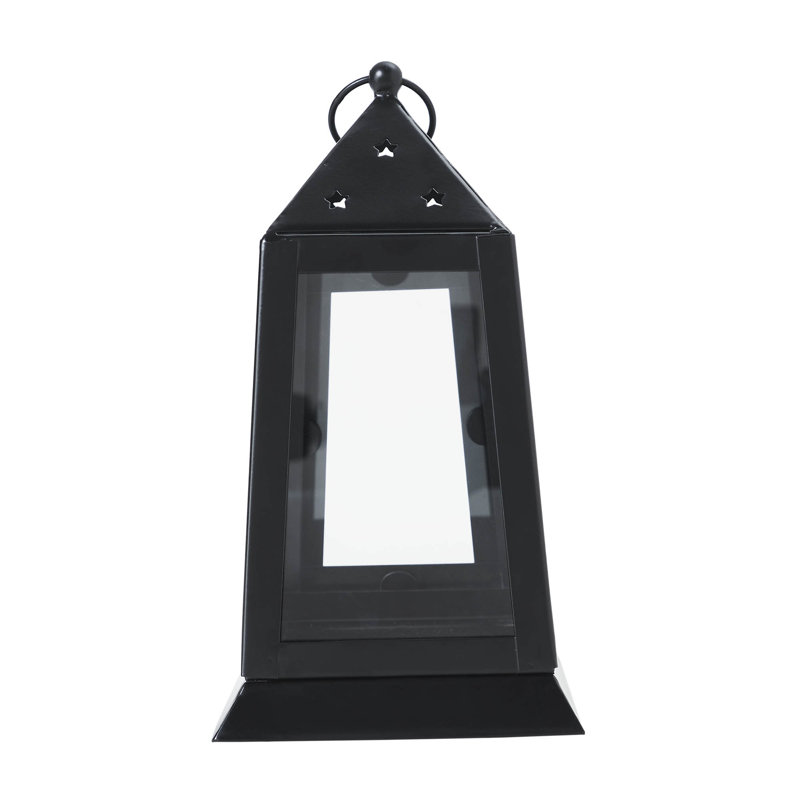 Photophore en métal Festive Finds, H 9 po x l 5 po x P 5 po, Noir, noir, noir, noir