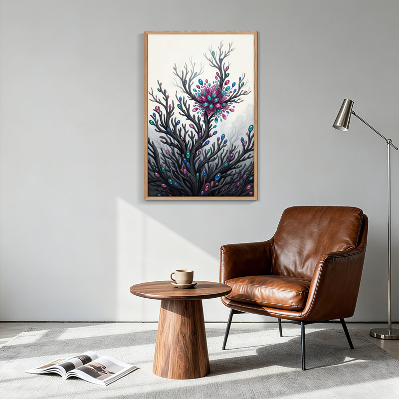 Ensemble de 1 tableau sur toile représentant un arbre fantastique, 36"H x 24"W, Natural