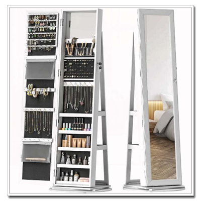 Miroir pivotant sur 360 ° avec tablettes de rangement