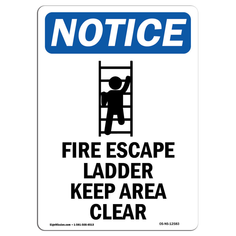Fire Escape Ladder Sign