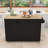 Mid-Century Modern Rolling Kitchen Island with Adjustable Storage-1251378927