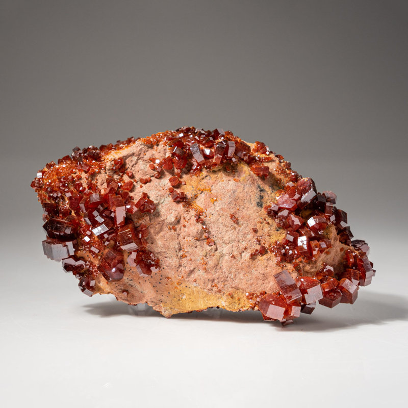 Genuine Vanadinite Crystal Cluster On Matrix From Morocco (247.1 Grams)