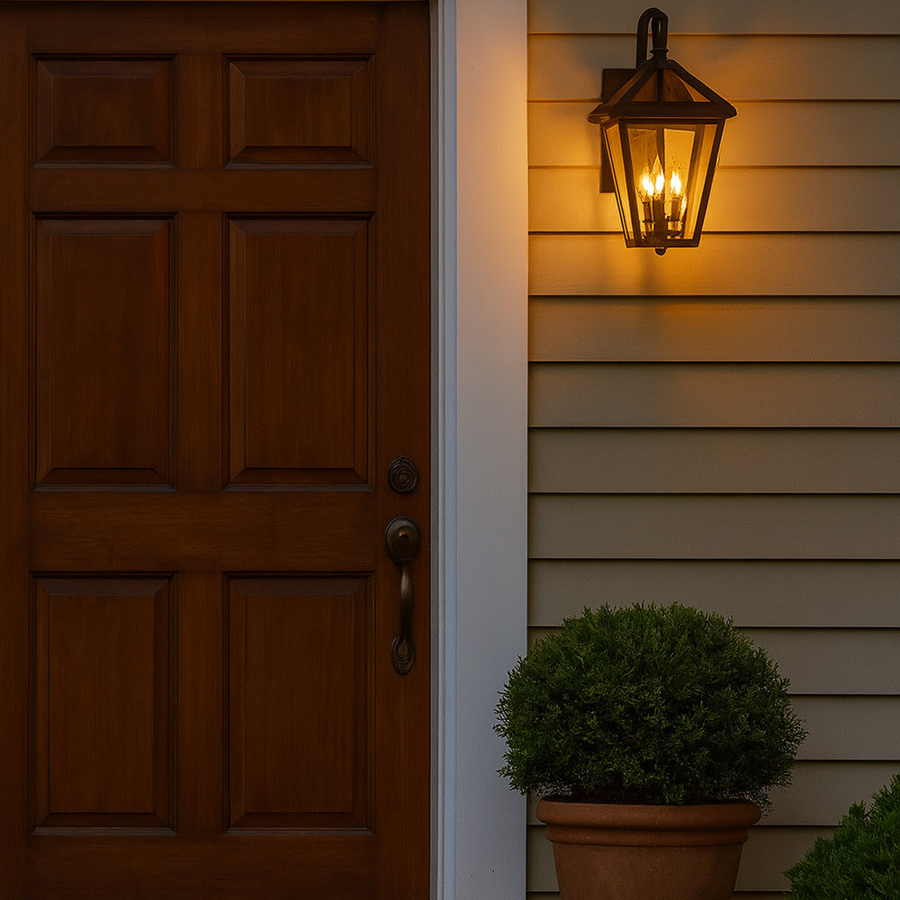 Alford Place 2-Light Outdoor Wall Lantern, Museum Black, 14" H x 8" W x 9" D