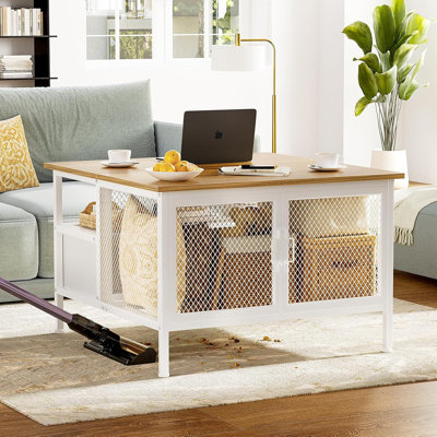 Flip Top Coffee Table,Farmhouse Lift Up Cocktail Table With Storage