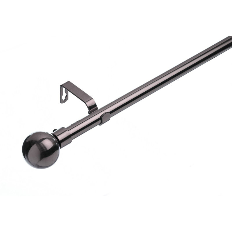Ragsdale "19 mm Extendable Metal Curtain Poles ", 6cm H x 320cm W x 10cm D, Black Nickel