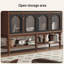 Buffet en bois manufacturé noir et noyer