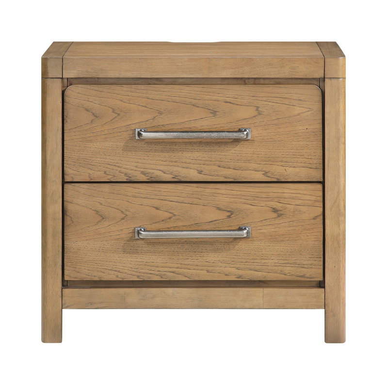 Table de chevet moderne avec 2 ports pour prises de courant et glissières à roulement lisse