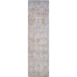 Mona Power Loom Polyester/Polypropylene Plastic Geometric Area Rug in Beige/Light Blue