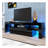 Modern Black TV Stand, 20 Colors LED TV Stand W/Remote Control Lights-1234429626