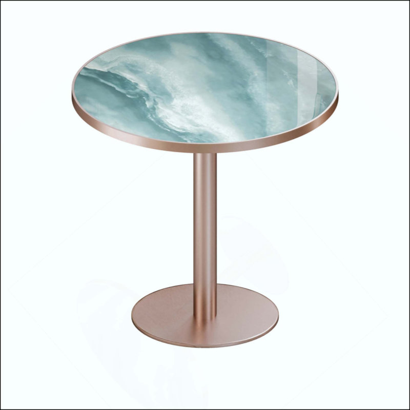 Table de salle à manger Modern, Vert / or rose
