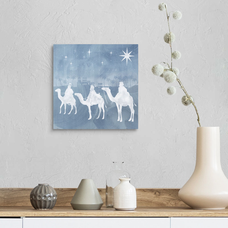 «Star Of Bethlehem II» par Grace Popp - peinture sur toile à cadre flottant, Toile tendue, H 12 po x l 12 po