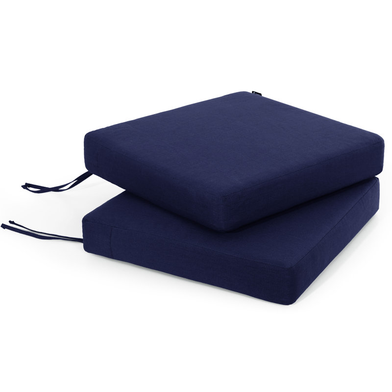 Outdoor Cushion Set of 2, Rainproof & 3-Year Fade Resistant Patio Furniture Cushions with Removable Cover and Adjustable Ties for Garden
