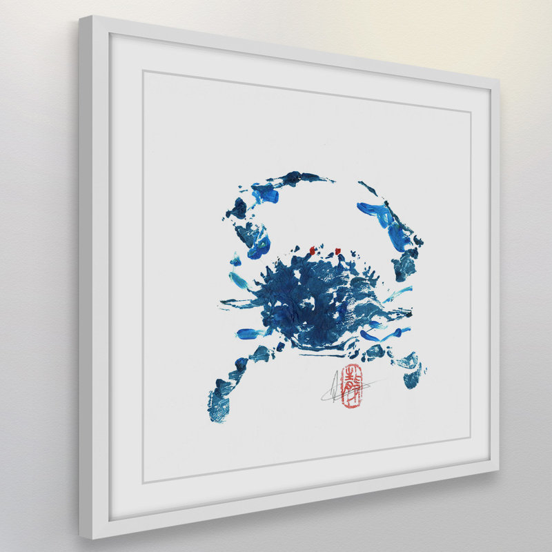 « blue crab », reproduction d’art encadrée, H 32 po x l 32 po x P 1,5 po