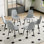 Chaises d'appoint rembourrées avec pieds en métal, chaise de salle à manger sans accoudoirs pour le salon, la cuisine, la salle à manger