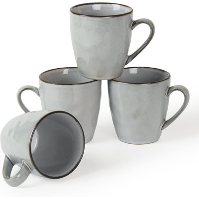 Ensemble de 4 tasses à café rondes en grès Leny (ensemble de 4)