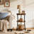 11.8" Round End Table with 3-Tier Storage Shelves
