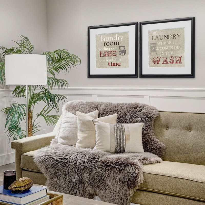 " Laundry Room " 2 - Pieces, Black Framed