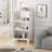 Bathroom Floor Cabinet with Glass Door and Shelve-1906000855