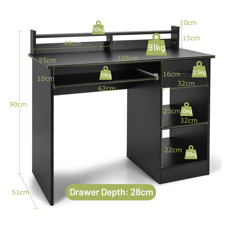 Computer Desk, Black