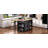 47 Inch Black Kitchen Island With Extendable Dining Table, Rubber Wood Veneer Table With Internal Storage Rack & Power Outlet, 2 Drawers & 2 Storage Cabinets-201599927