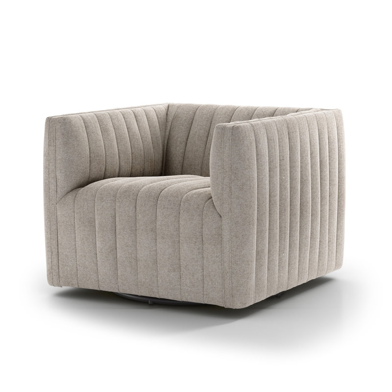 Augustine Swivel Armchair, Orly Natural Polyester
