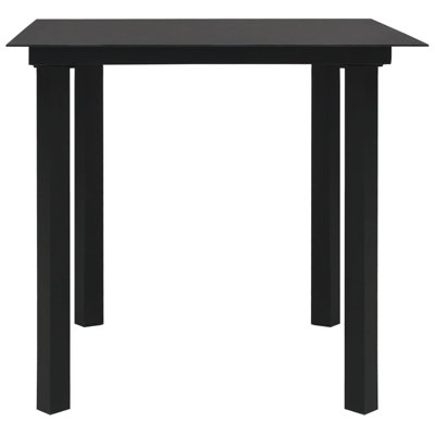 Table de salle à manger en acier thermolaqué noir 31,5 x 31,5 po
