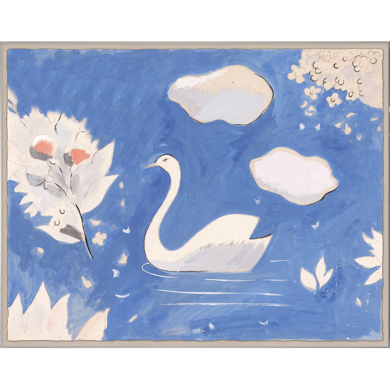Swan In Lake Print by Paule Marrot, Acrylic Box, 44" H x 56" W x 1.25" D