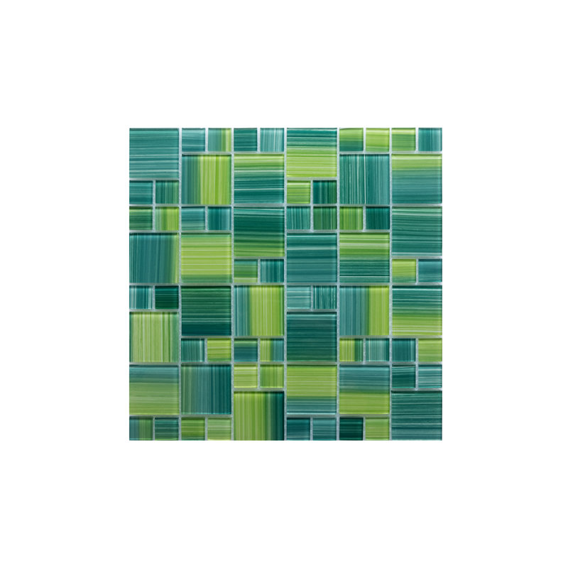 Carrelage mosaïque en verre pour piscine, Vert marais