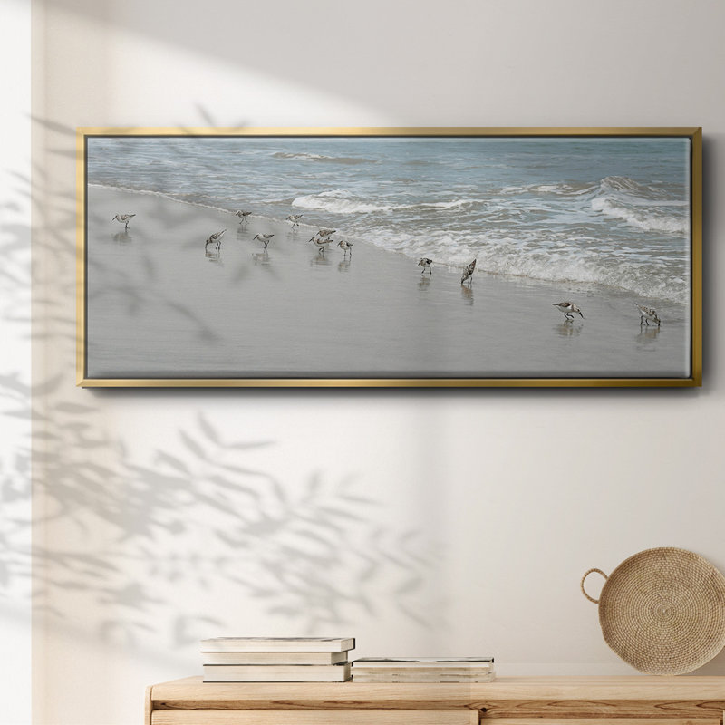 Shorebirds- Framed Canvas, 24" H x 60" W