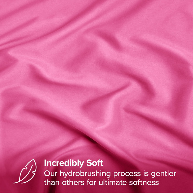 Meliah Microfibre Brushed Fitted Bed Sheet, Single (3'), Pink