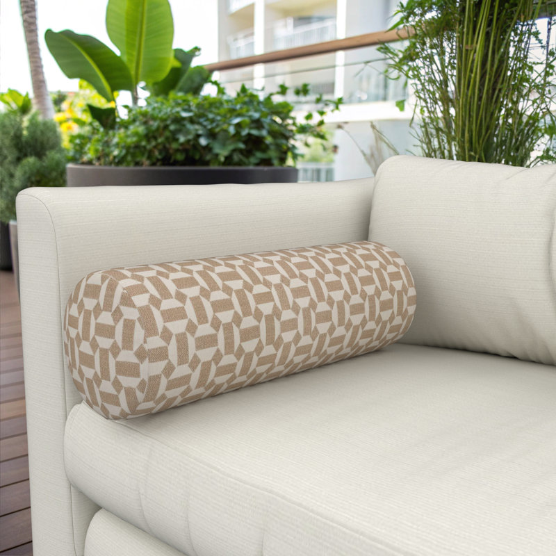 Amala Sunbrella® Indoor/Outdoor Bolster Pillow, Assemble Sand