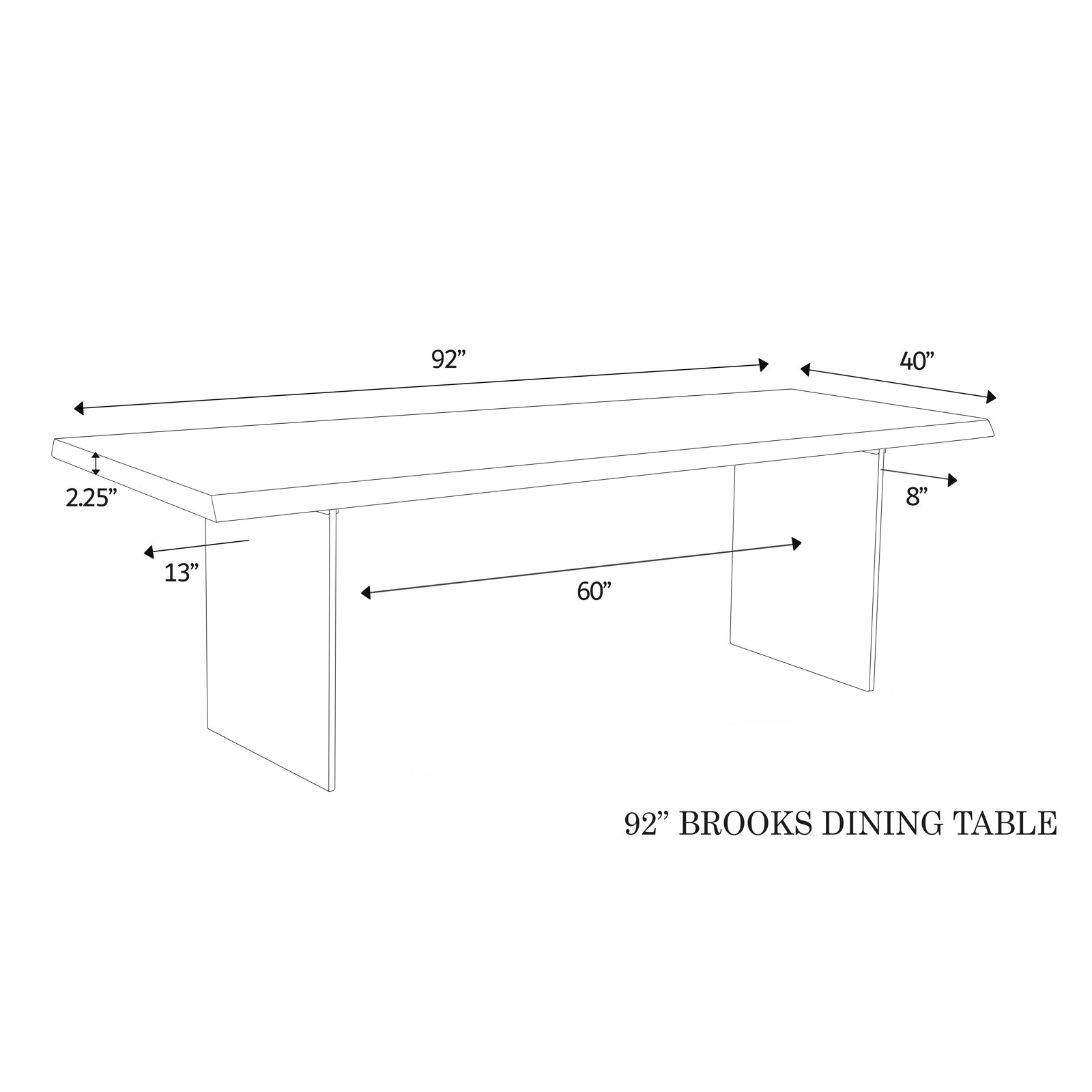 Colin Dining Table, White Wash, 29.75"H x 92"L x 40"W